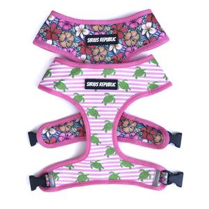 Sea Turtles and Floral Reversible Harness
